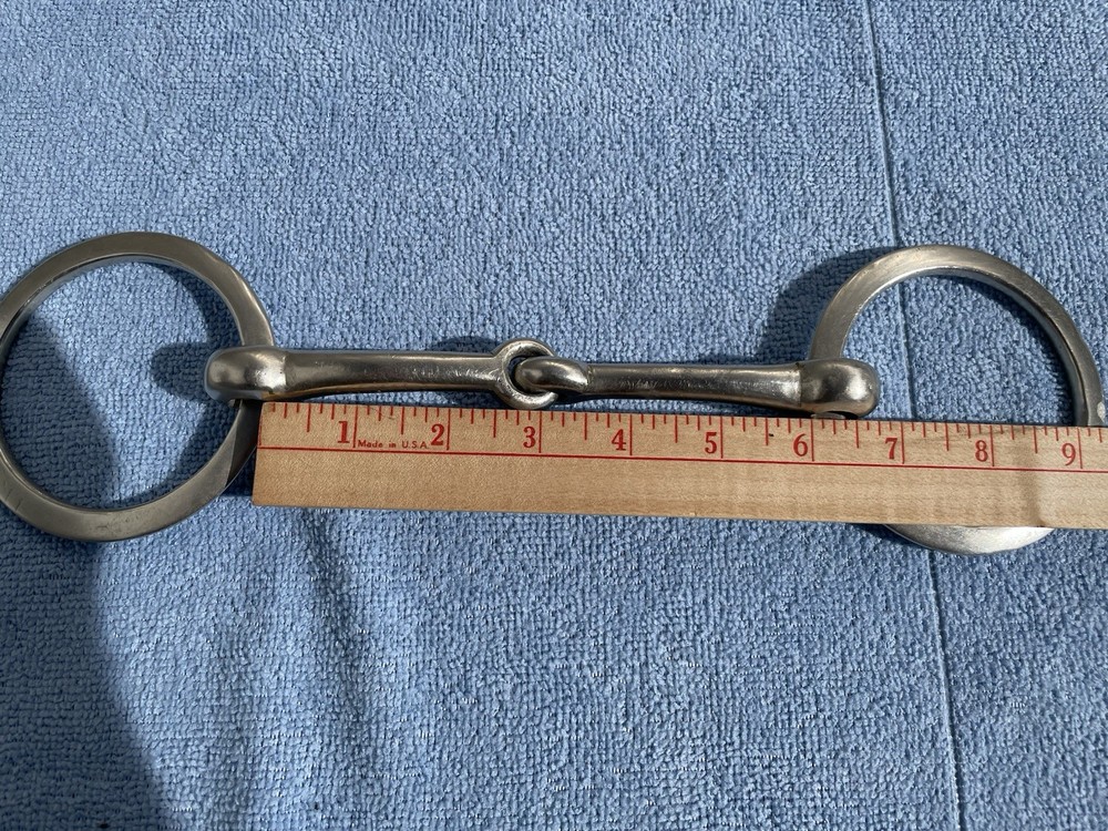 Vintage 6" Loose Flat O-Ring Snaffle Horse Bit Solid Nickel Clean Nice