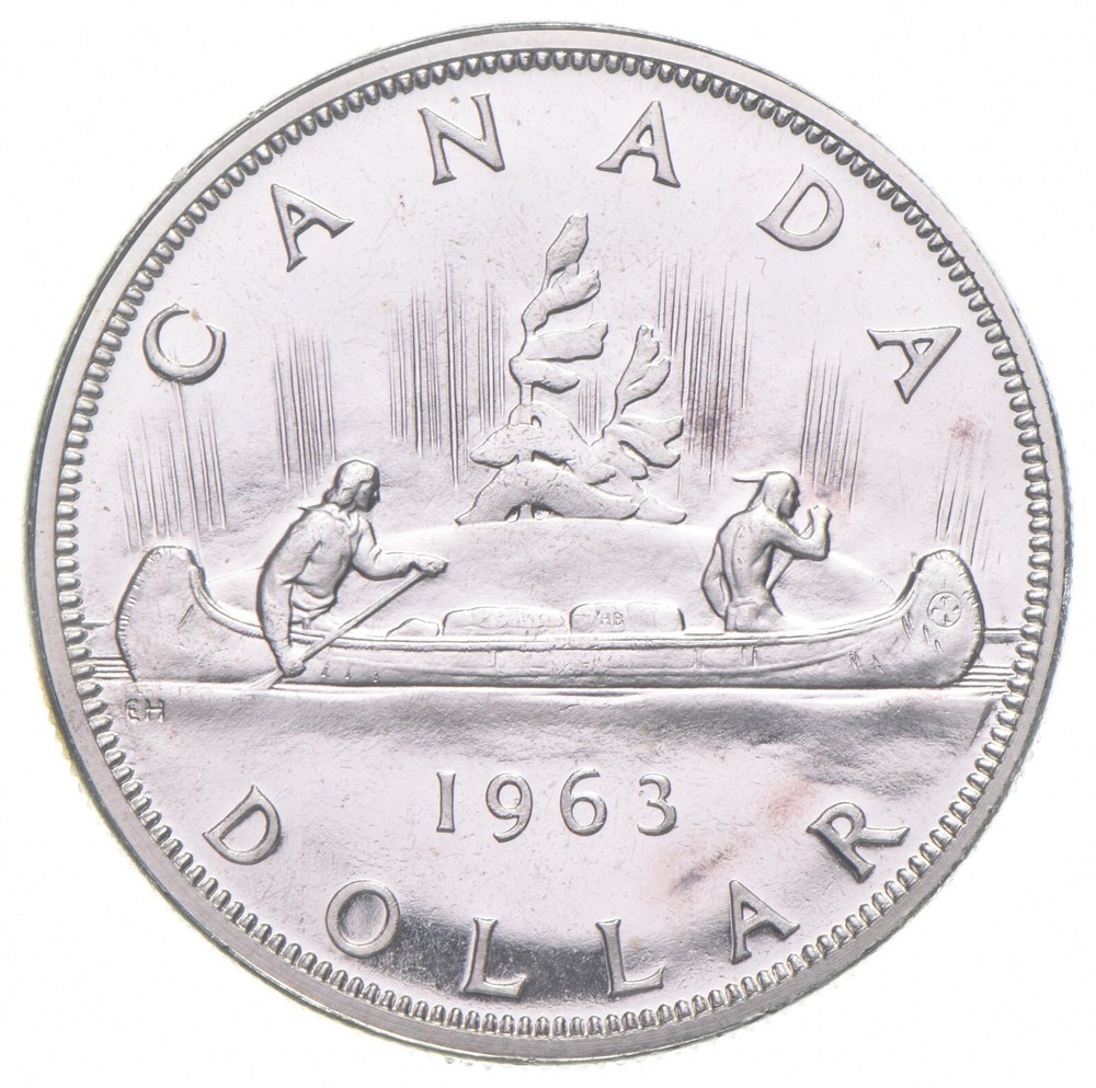 1963 80% Silver Canadian Canada Silver Dollar
