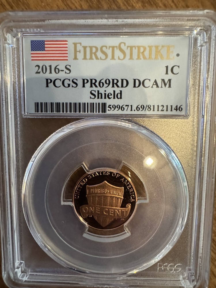2016-S Proof Lincoln Cent-Shield- PCGS PR69 RD DCAM First Strike