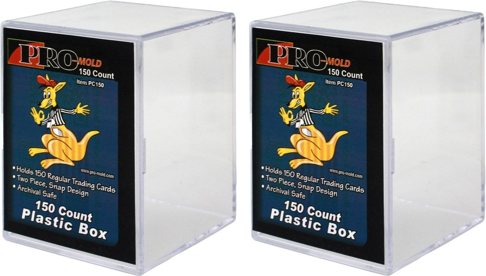 150 Count 2-Piece Plastic Snap Card Box | 2 Pack