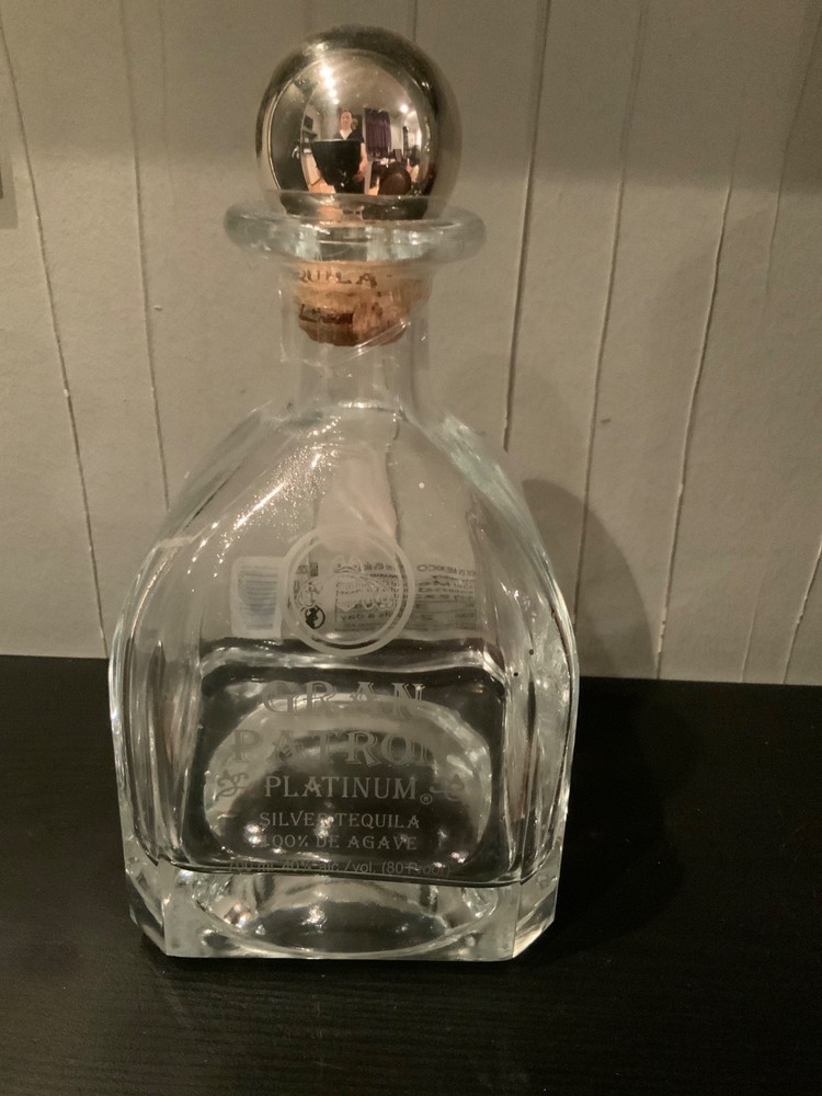 Gran Patron platinum tequila empty bottle