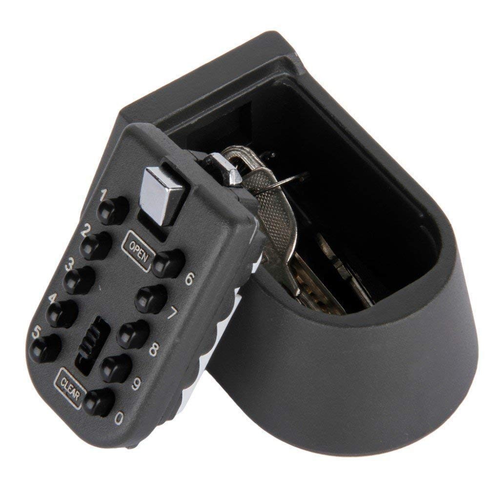 Key Safe Lock Box Push Button 10-Digit Code Wall Mounted Combination Lockbox ...