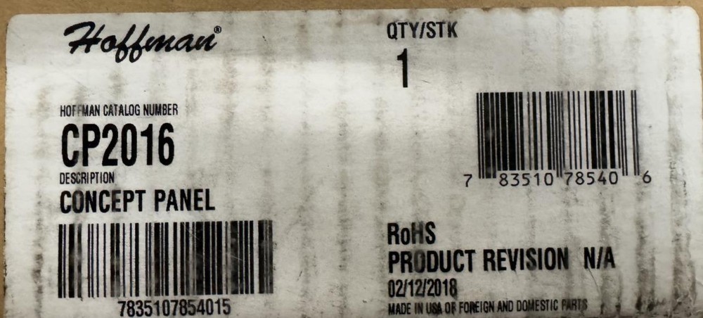 Hoffman CP2016 Internal Concept Panel 20" x 16"