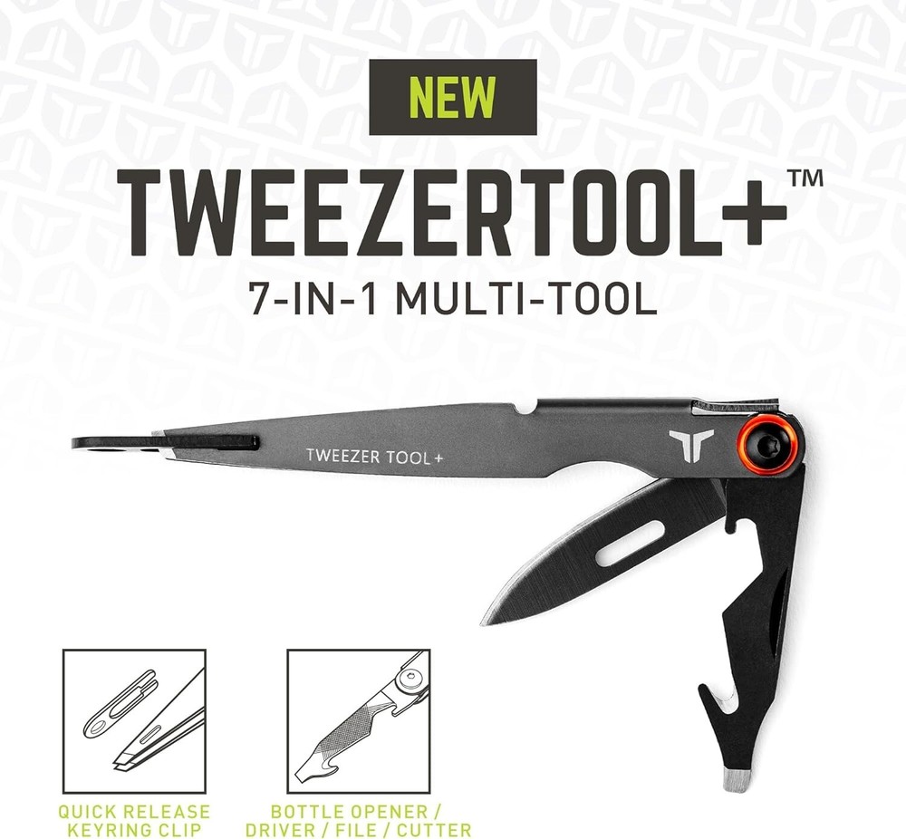Tweezer Tool+ 7-in-1 Multi-Tool, Lightweight, Versatile Tool TRU-MTL-1008