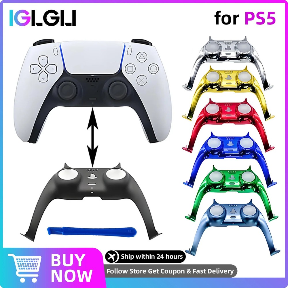Decorative Strip for PS5 Controller Joystick Chrome Handle Cover Replacement wit