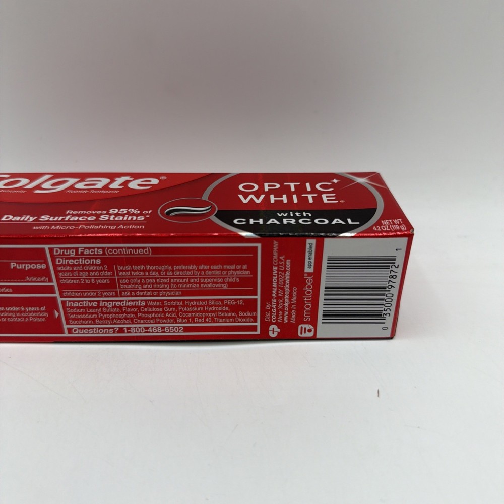 Colgate Toothpaste with Charcoal Cool Mint Paste 4.2 Ounce 4 Pack