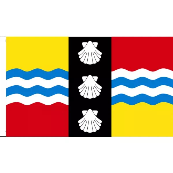 9" x 6" (23 x 15cm) Bedfordshire New Polyester Sleeved Small Hand Waving Flag