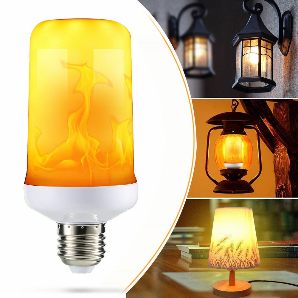 LED Flame Effect Light Bulb- Simulated Nature Fire Flicker Lamp, E26 USA Base 9w