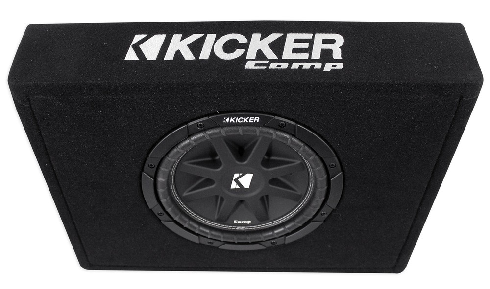 KICKER 43TC104 Comp 10" Subwoofer In Thin Profile Sub Box Enclosure, 4-Ohm