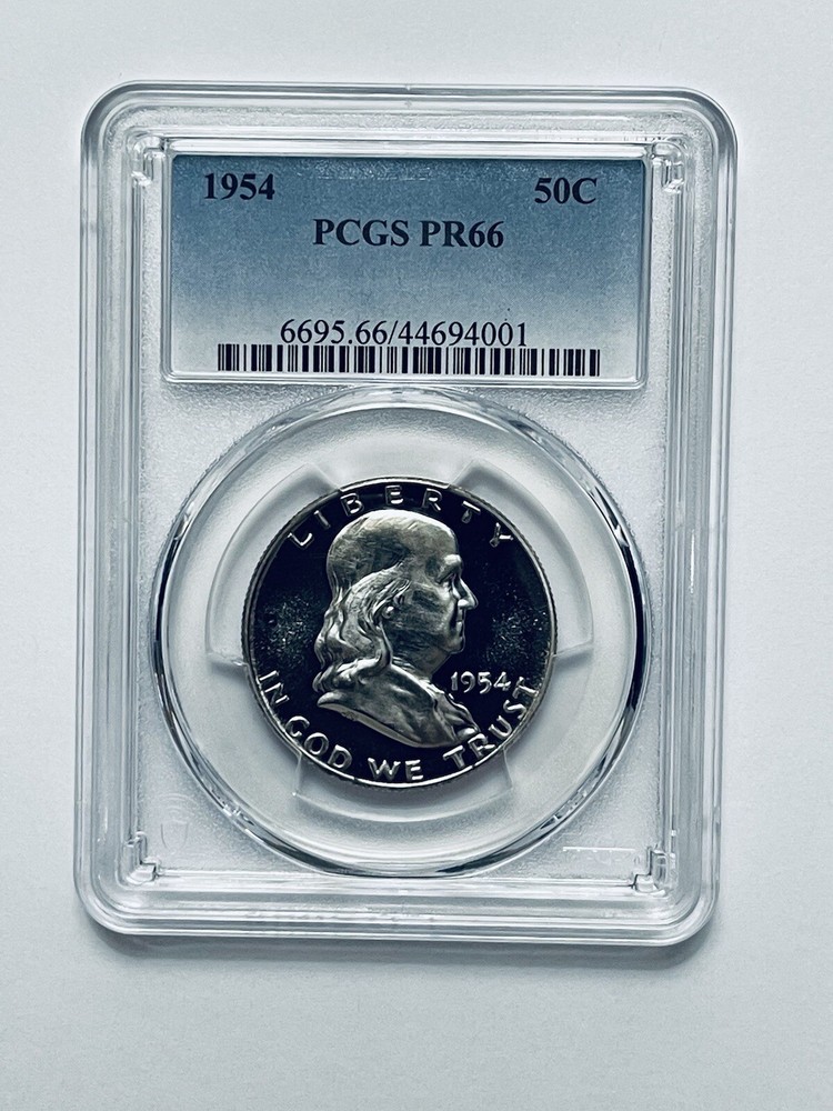 1954 Franklin Silver Half Dollar PCGS PR66