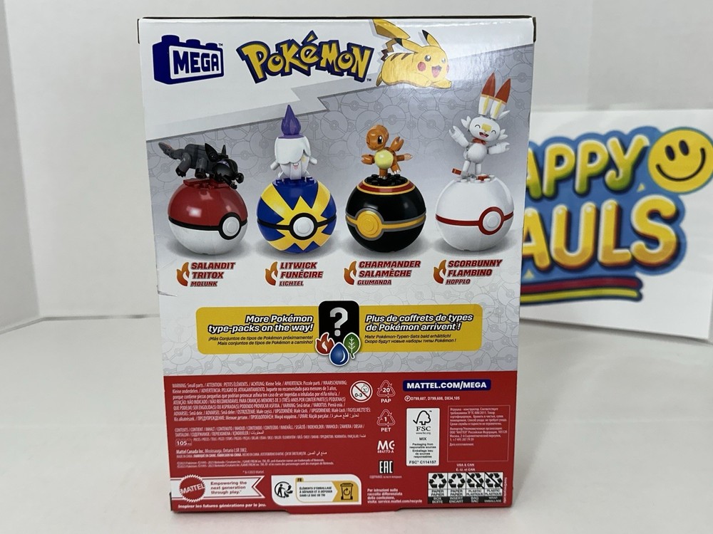 MEGA Pokemon Fire Type Trainer Team 105pcs Building Block New