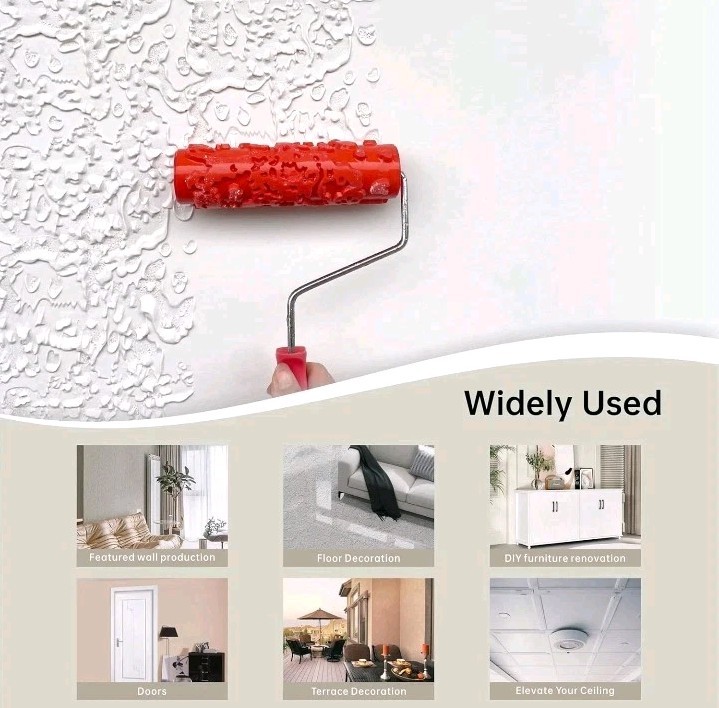 7''Paint Pattern Roller For Wall Decoration Classic Rubber Texture Roller EG323T