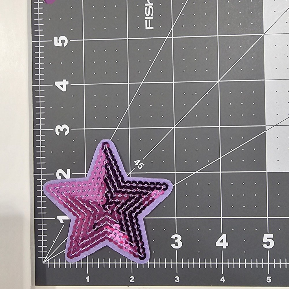 Sequin Purple Star - Embroidered Patch