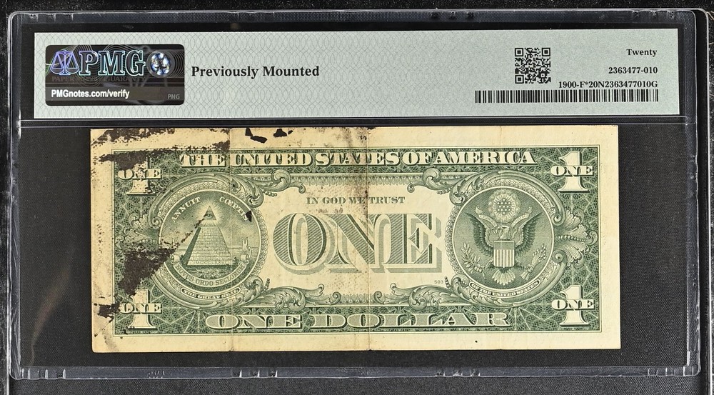 PMG20 STAR NOTE PREVIOUSLY MOUNTED BLACK SMEARS SOLID 5 1S 1245*