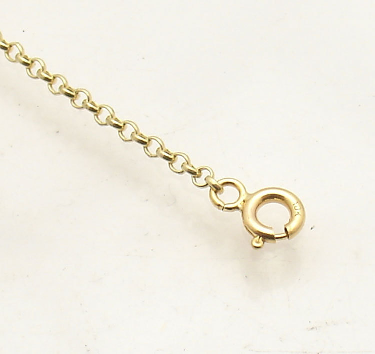 1.9mm Round Rolo Cable Chain Necklace Extender Real Solid 10K Yellow Gold