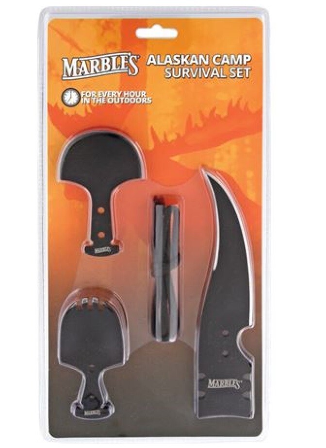 Marbles Alaskan Camp Survival Set Knife Spear Ulu Spork Free Ship