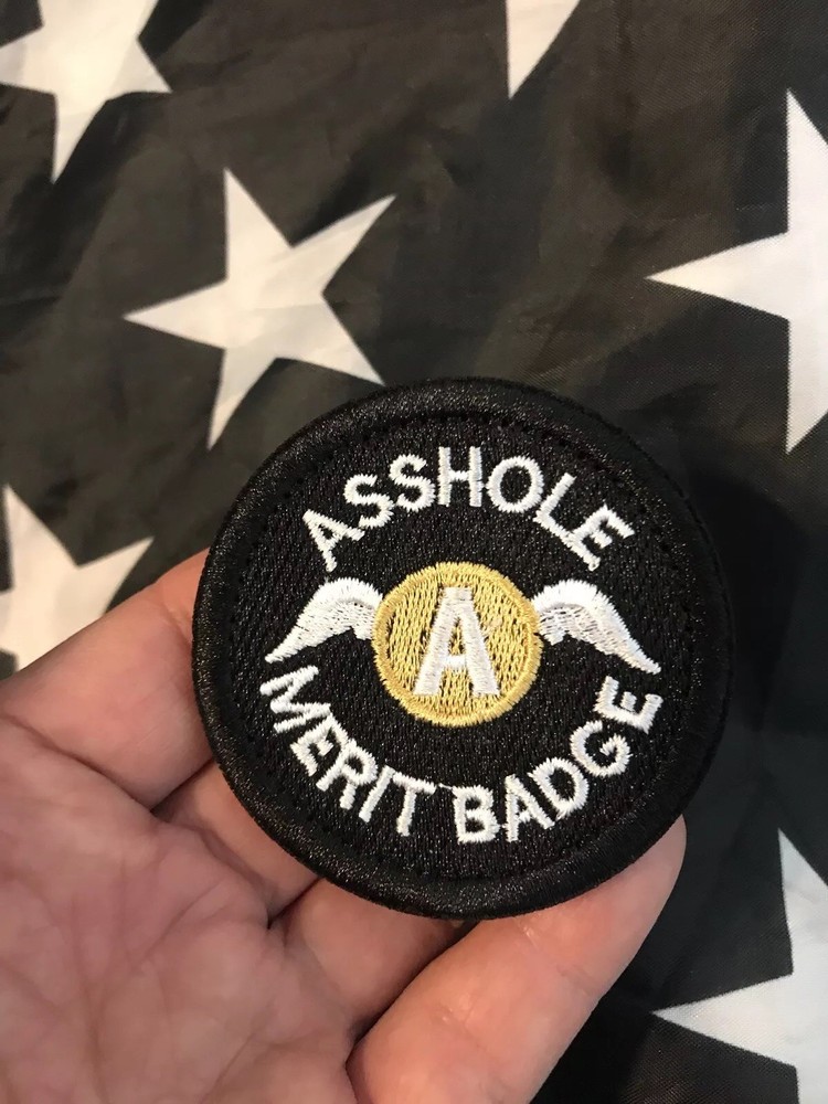 REDWING A**HOLE MERIT 2.5" Embroider Hook/Loop Badge Red Patch