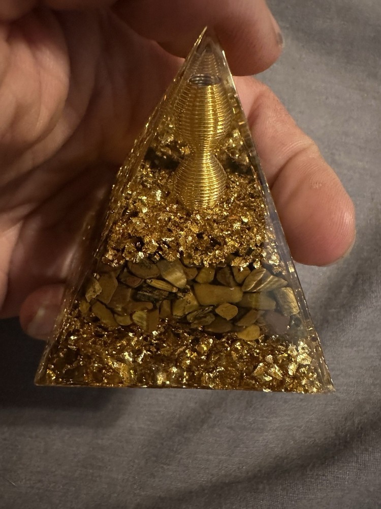 Orgone-Style Resin Pyramid Crystal Healing Decor, Assorted Designs