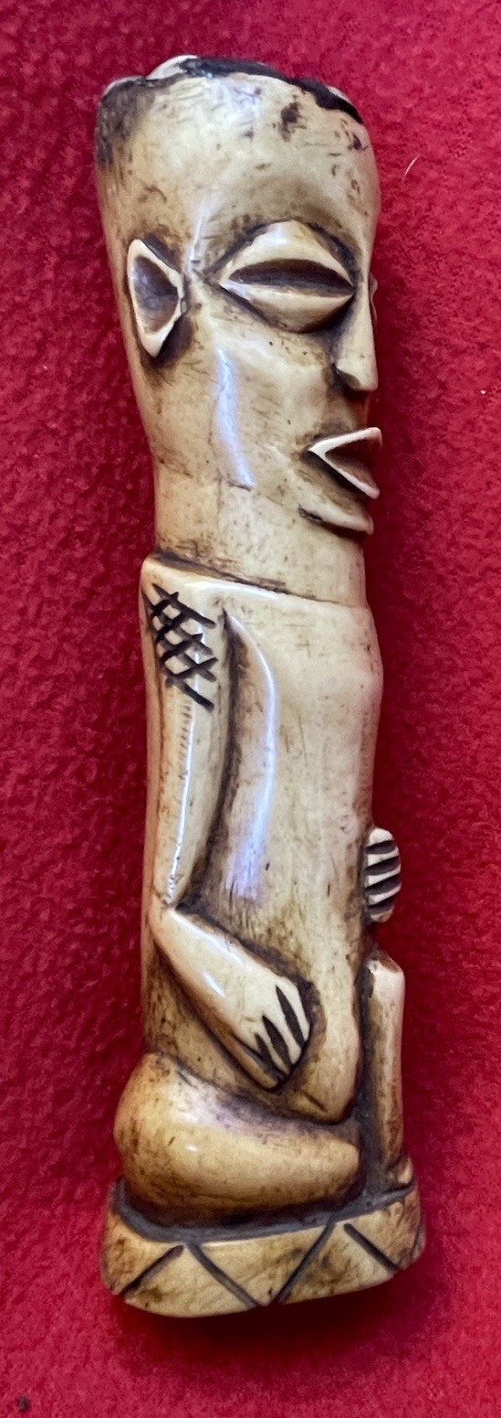 Warega Tribe Powerful Carved Leg Bone Elder Spirit Fetish ~ Congo ~ Africa