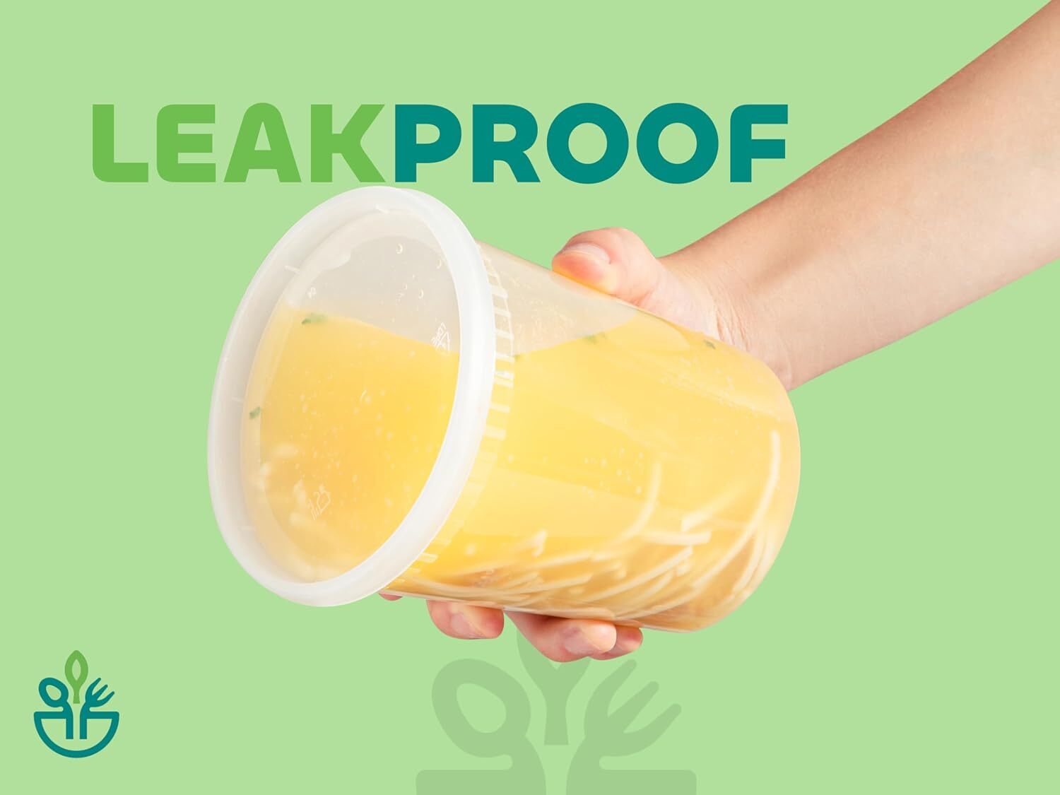 Food container with 54 lids -24-32 oz quart size and 24-16 oz pint size