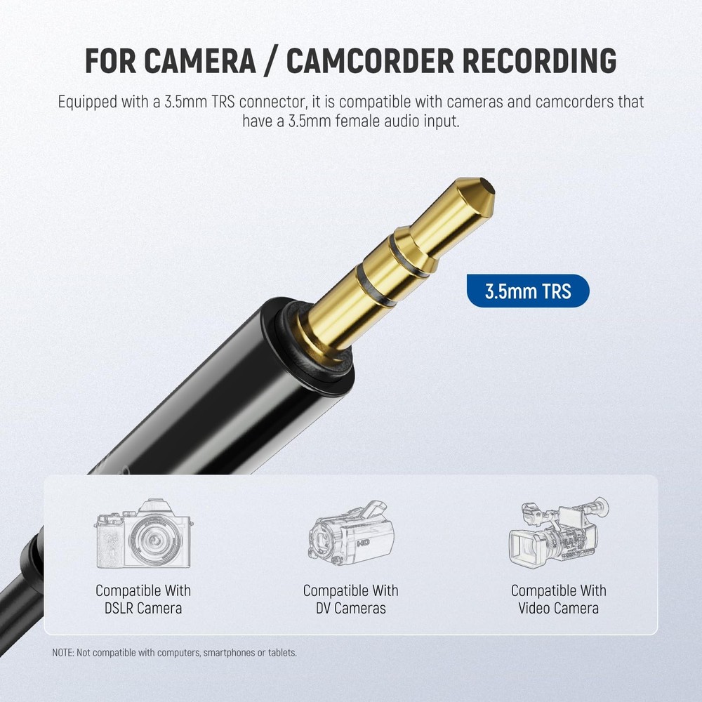 Lavalier Lapel Microphone 2 Pack, Omnidirectional Condenser Wired Clip On Lav...