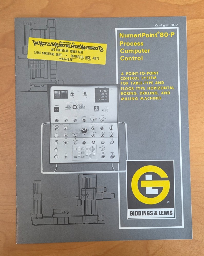 GIDDDINGS & LEWIS NumeriPoint 80-P Process Computer Control Catalog 1974