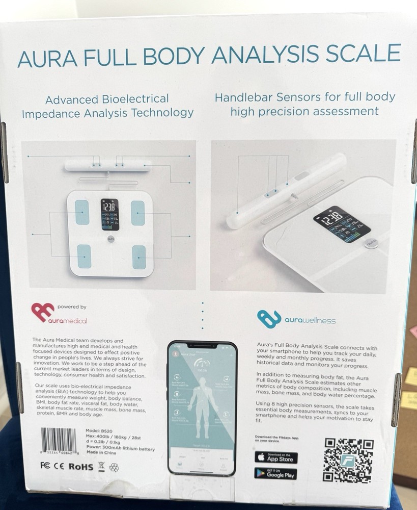 Aura Full Body Analysis Scale Bluetooth Charging Cable New (Open Box)