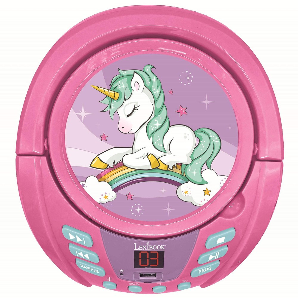 Unicorn - Bluetooth CD Player for – Portable, Multicoloured Light Effects, Mi...