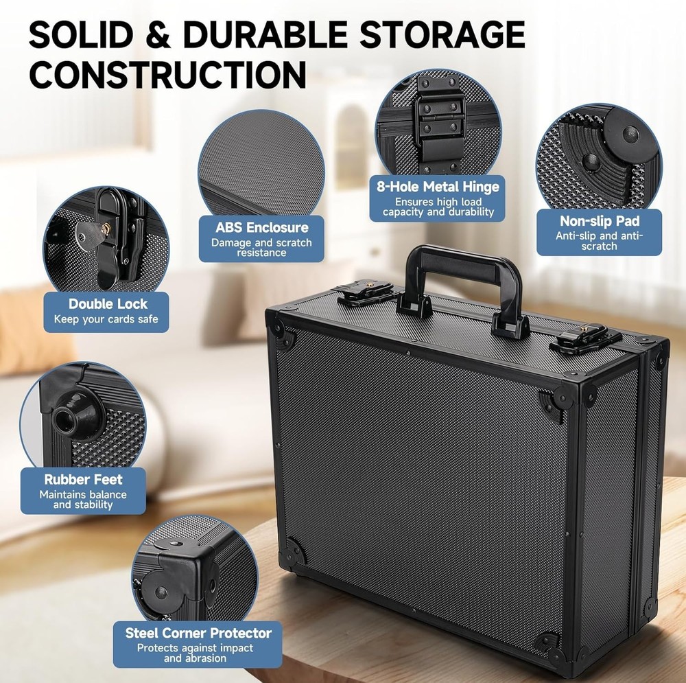 Secure Hard Case for 600+ Toploader Cards & Magnetic Holders