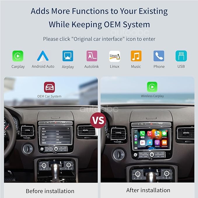 Wireless Carplay Android Auto GPS Navigation For 2010-2018 VW Touareg RNS850