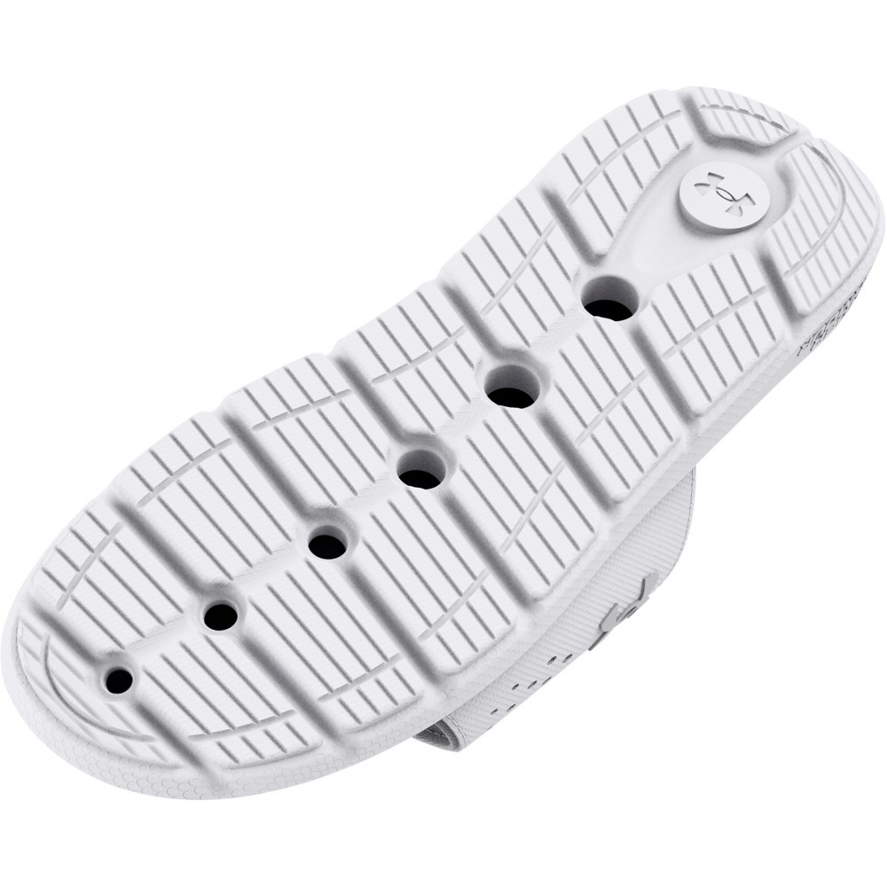 Under Armour 3026027 Women's UA Ignite Pro Slides, White/Halo Gray, Size 8
