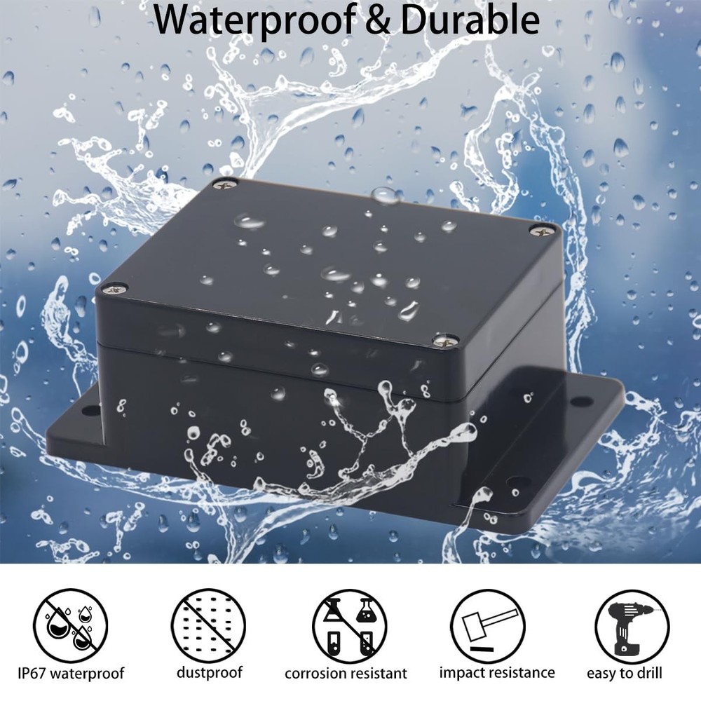 Project Box ABS Plastic Black Electrical Boxes IP65 6.2"x3.5"x2.4",