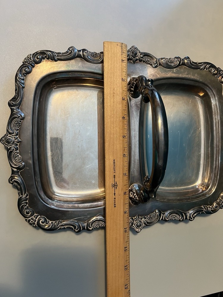 Vintage Hollowware Silverplate By Towle Silver Serving Tray w/ Handle