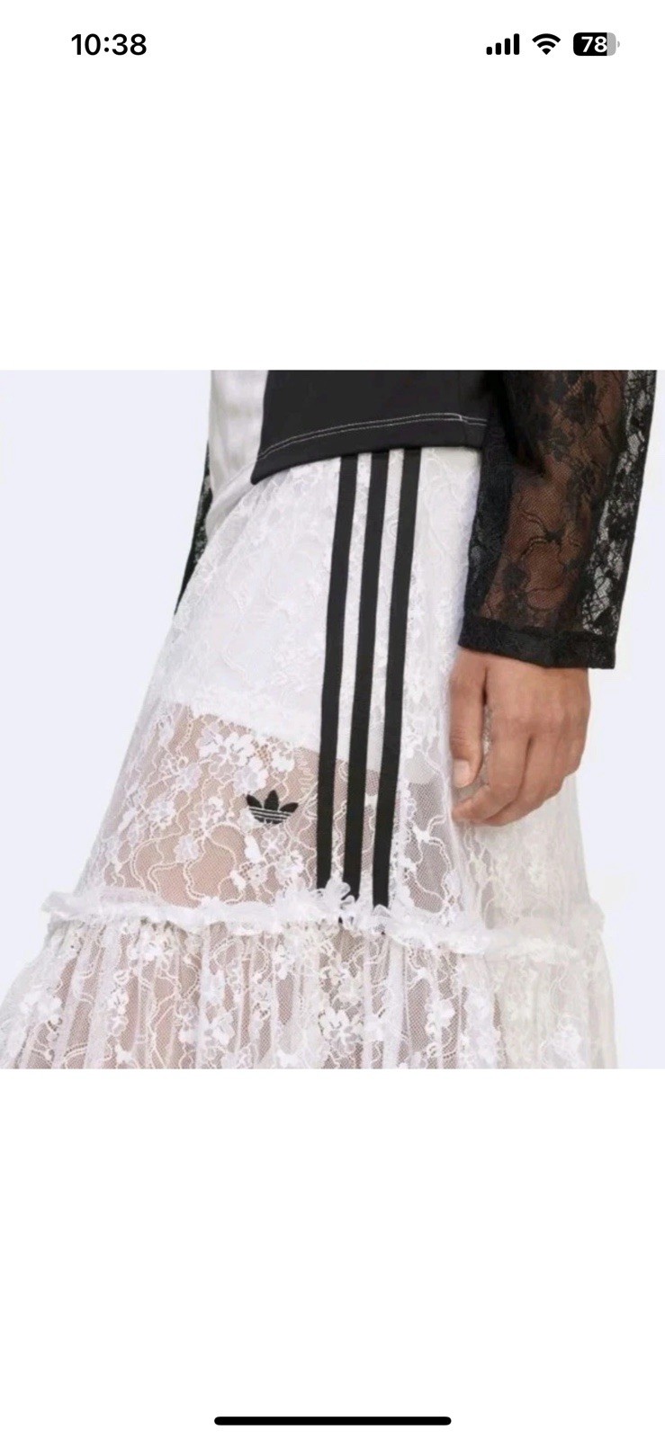adidas Originals WHITE Lace Skirt New Season! L Large Nwt 100% Authentic .