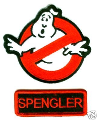 GHOSTBUSTERS SPENGLER NAME TAG 2-PATCH IRON-ON SET