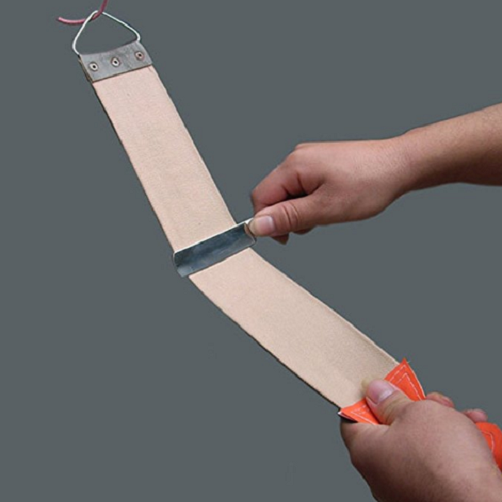 Canvas Leather Sharpening Strop For Barber Open Straight Sharp Razor Shave TOP