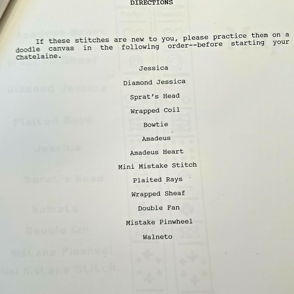 Needlepoint Chart Marilyn's Chatelaine Marilyn Shoemaker Designed Linen Banding