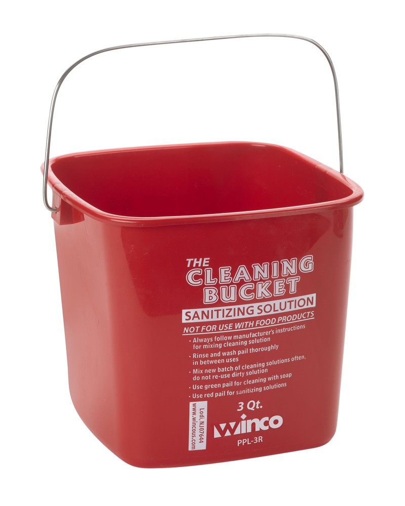 3qt Cleaning Bucket, Red Sanitizing Solution (12 Each)