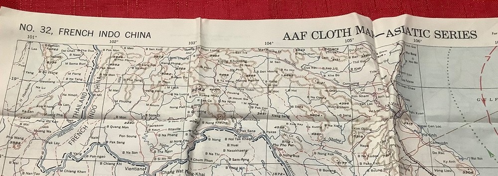 WWII SILK ESCAPE MAP Dated 1943 RAF/ USAAF