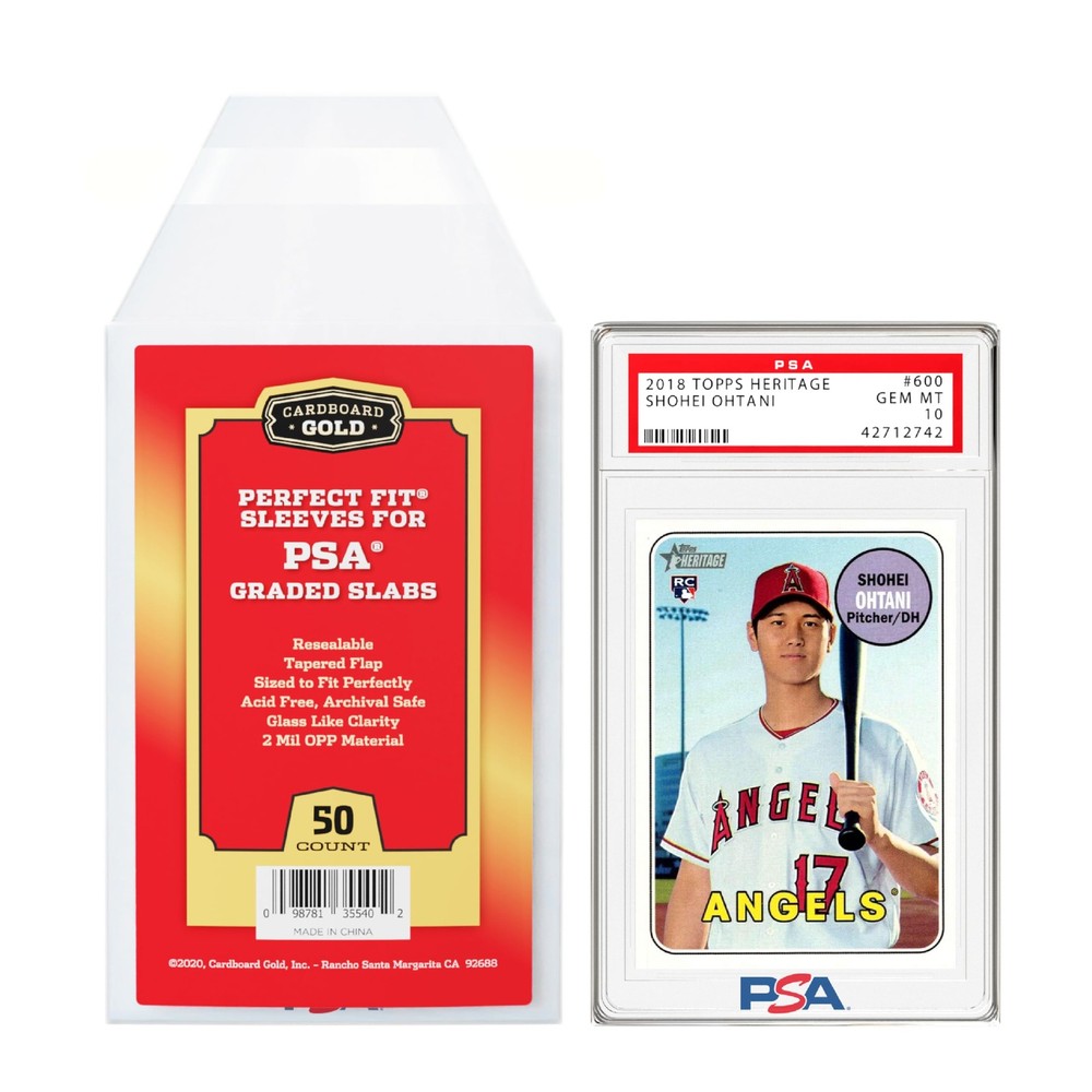 PSA Graded Card Sleeves – 50 Count with PSA Logo, Resealable Slabs Sleeve - P...