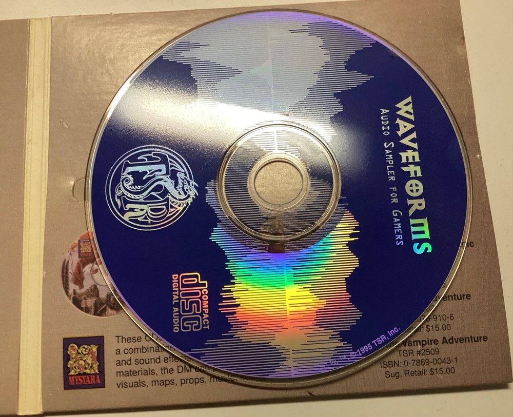 TSR RPG Waveforms CD Audio Sampler For Gamers From Dragon Magazine #219 USED