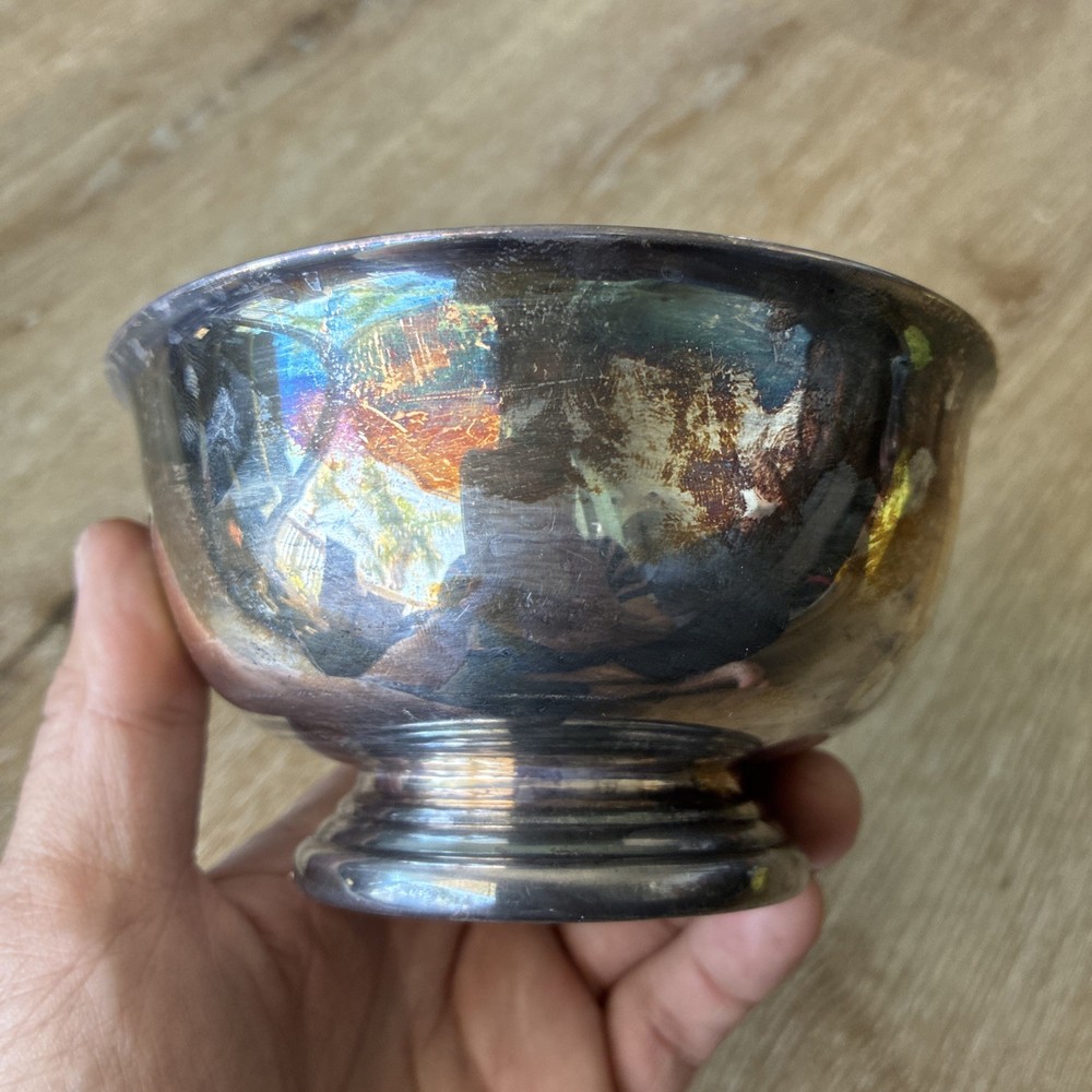 Gorham Silverplate Bowl YC778 Vintage 5” Round Footed Dish E.P.