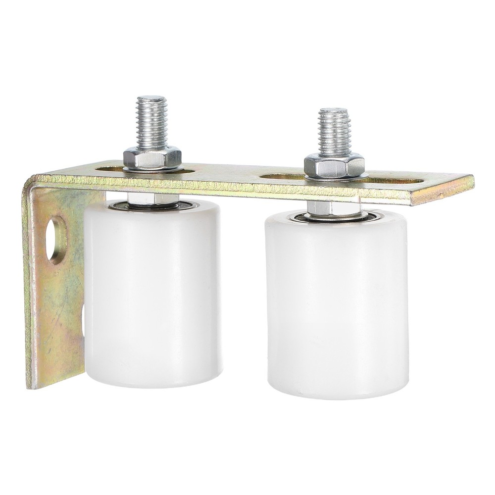 1Set Slide Gate Guide Roller, 2"x2-3/8" Nylon Gate Support & Bracket, White