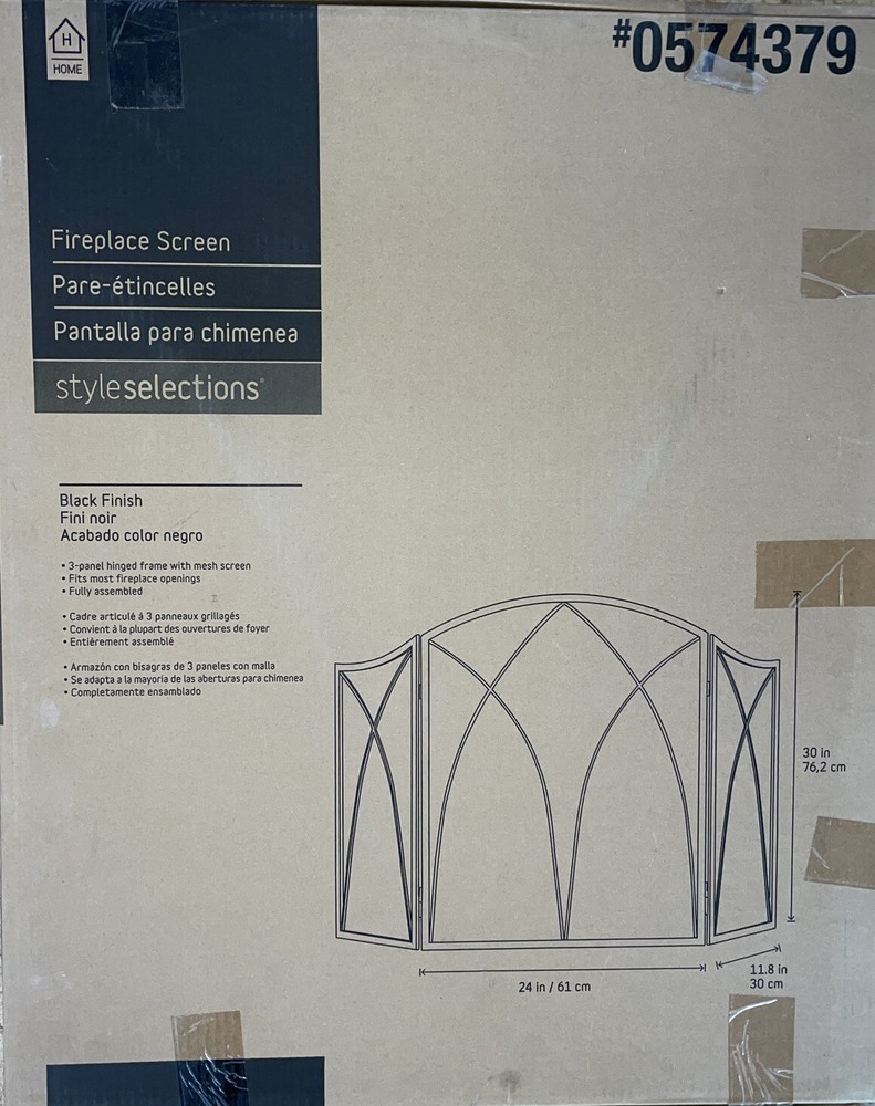 STYLE SELECTIONS fireplace screen NIB