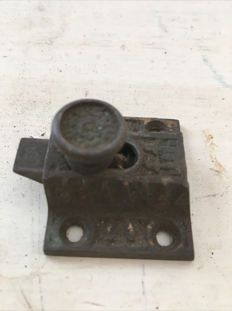 Vintage Ornate Victorian Cast Brass Spring Lock
