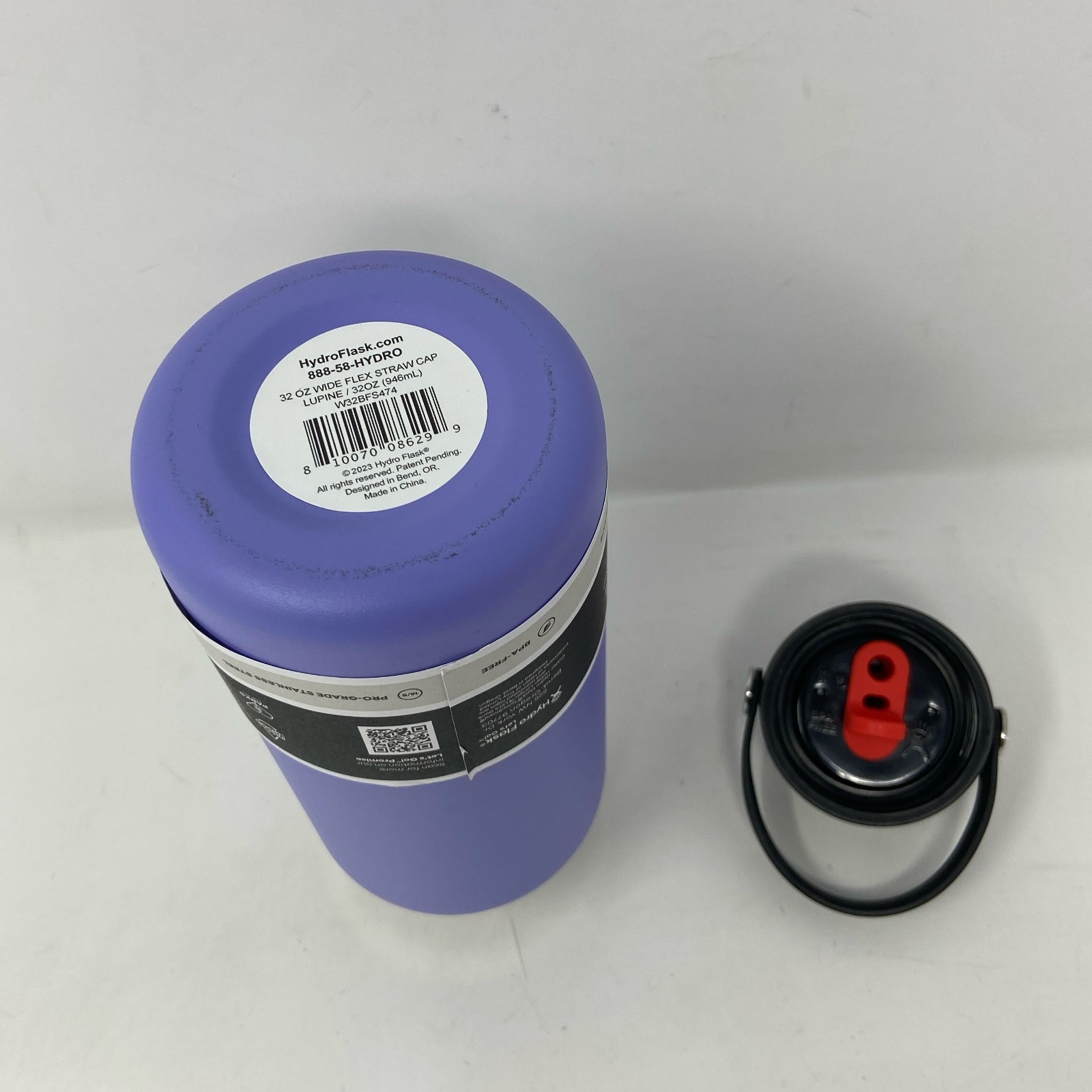 Hydro Flask 32oz Wide Mouth Bottle w/ Flex Straw Cap - Lupine Purple W32BFS474