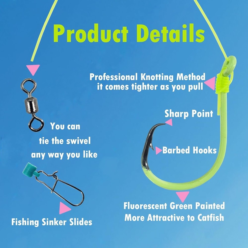 Catfish Float Rigs Complete Kit - Attract more Fish with Leading Circle Hooks