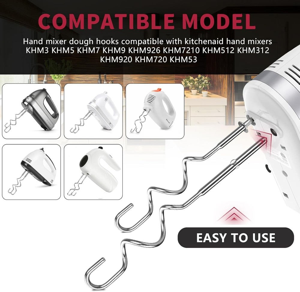 New Dough Hook for Hand Mixer Replacement Kitchenaid Dough...