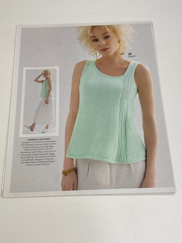 Asymmetrical Tank Knitting Pattern Magazine Pages