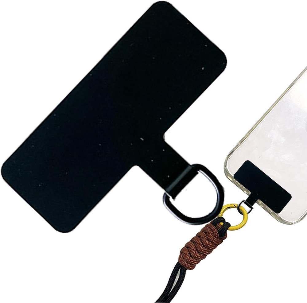 Black Phone Tether Patch - Cell Phone Metal Lanyard Tether Patch | Cellphone Str